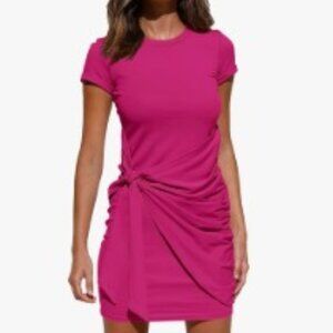 BTFBM Knit Jersey Wrap Tie Mini Dress